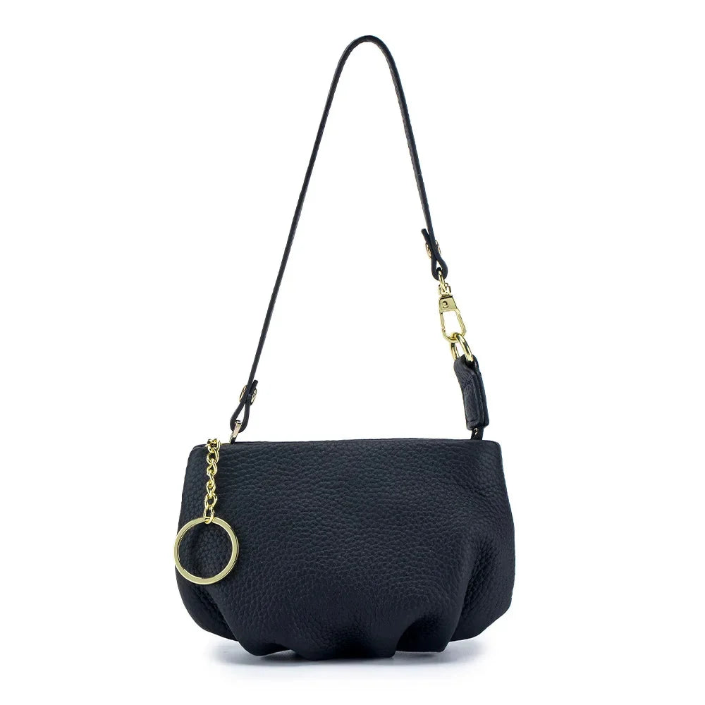 Women's Genuine Leather Small Dumpling Mini Shoulder Fashion Chain Crossbody Bag Coin Purse