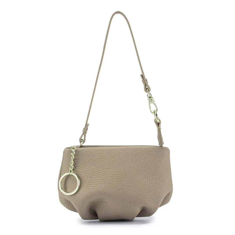 Women's Genuine Leather Small Dumpling Mini Shoulder Fashion Chain Crossbody Bag Coin Purse