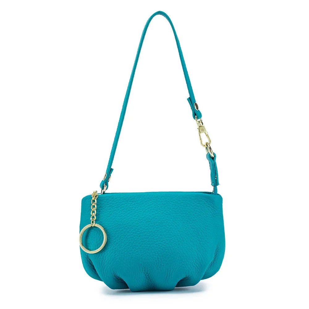 Women's Genuine Leather Small Dumpling Mini Shoulder Fashion Chain Crossbody Bag Coin Purse