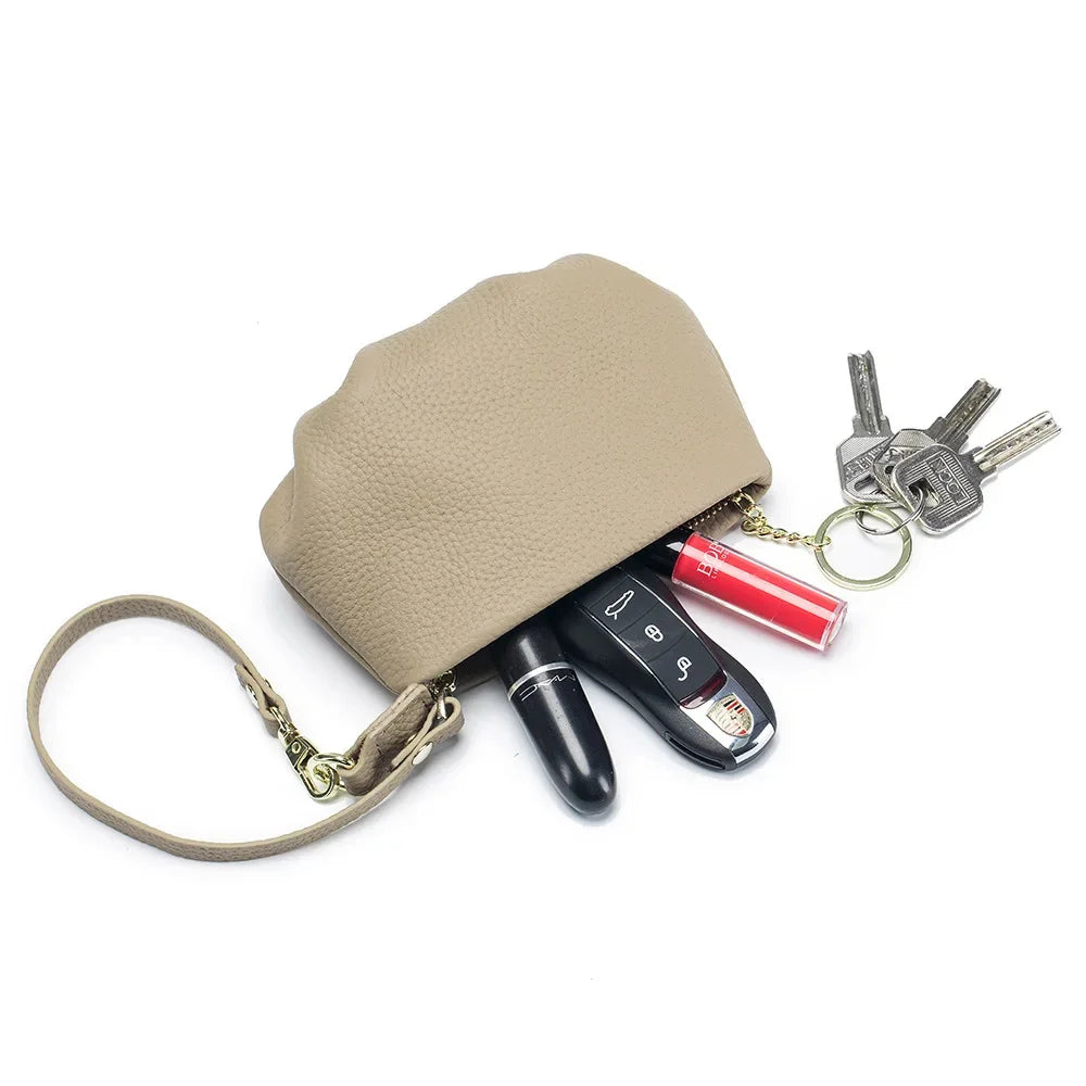 Women's Genuine Leather Small Dumpling Mini Shoulder Fashion Chain Crossbody Bag Coin Purse