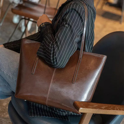 Women's Genuine Leather Tote Bag Designer Luxury Handbags Female Large Capacity Leisure Commuter Purses Fashion Ladies Bolsas