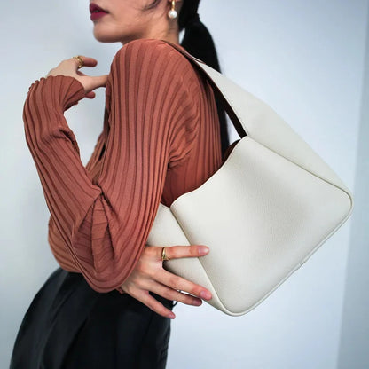 Women's Genuine Leather Vegetable Basket First-layer Cowhide Bucket 2024 High-end Shoulder Niche Design Armpit Bag