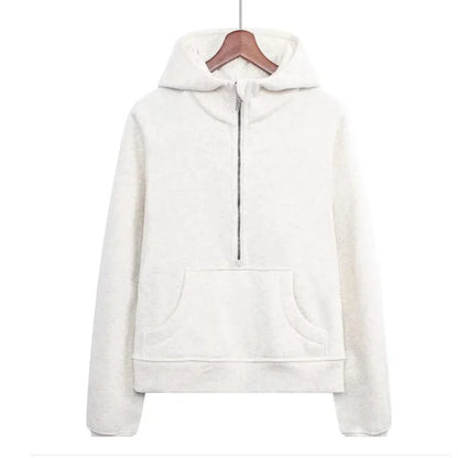 Women's Half Zipper Pullover Fleece Hoodie Sweatshirts 2024 Fitness New Arrivals