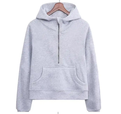 Women's Half Zipper Pullover Fleece Hoodie Sweatshirts 2024 Fitness New Arrivals