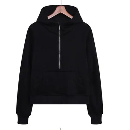 Women's Half Zipper Pullover Fleece Hoodie Sweatshirts 2024 Fitness New Arrivals