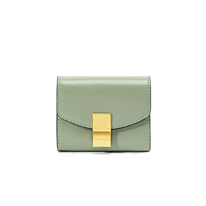 Women's Hand Spring and Summer New Korean Version of Leather Bean Curd Multi-card Wallet Bag Gift Simple