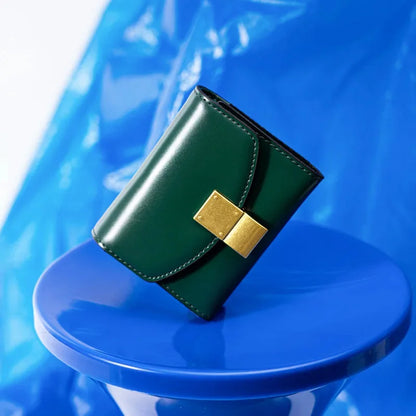 Women's Hand Spring and Summer New Korean Version of Leather Bean Curd Multi-card Wallet Bag Gift Simple