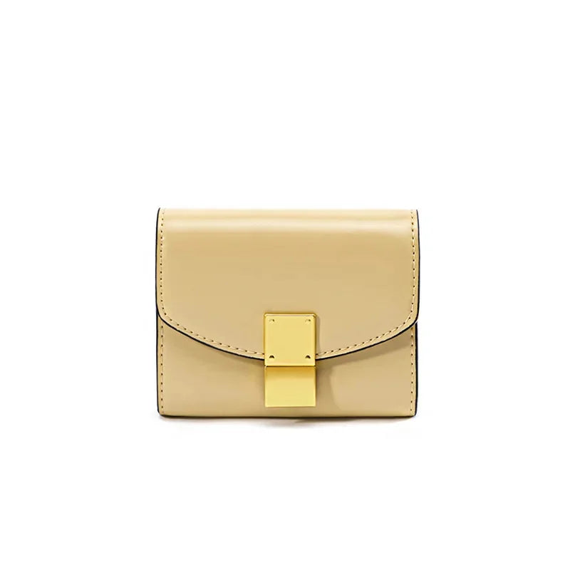 Women's Hand Spring and Summer New Korean Version of Leather Bean Curd Multi-card Wallet Bag Gift Simple