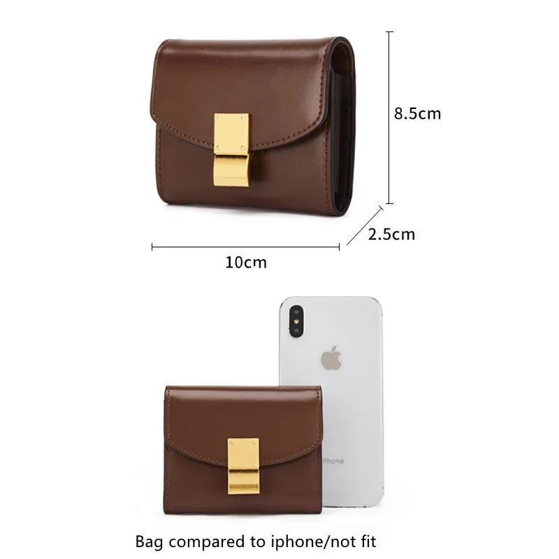 Women's Hand Spring and Summer New Korean Version of Leather Bean Curd Multi-card Wallet Bag Gift Simple