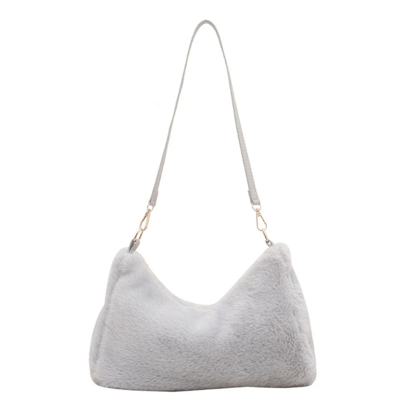 Women's Handbag All-matching Shoulder Bag Stylish Underarm Bag Fashion Crossbody Bag Large Capacity Purse Plush-Tote Bag
