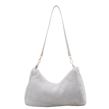 Women's Handbag All-matching Shoulder Bag Stylish Underarm Bag Fashion Crossbody Bag Large Capacity Purse Plush-Tote Bag