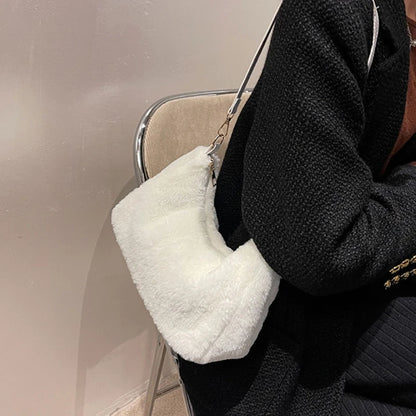 Women's Handbag All-matching Shoulder Bag Stylish Underarm Bag Fashion Crossbody Bag Large Capacity Purse Plush-Tote Bag