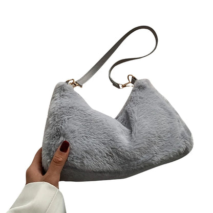 Women's Handbag All-matching Shoulder Bag Stylish Underarm Bag Fashion Crossbody Bag Large Capacity Purse Plush-Tote Bag