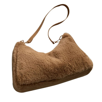 Women's Handbag All-matching Shoulder Bag Stylish Underarm Bag Fashion Crossbody Bag Large Capacity Purse Plush-Tote Bag