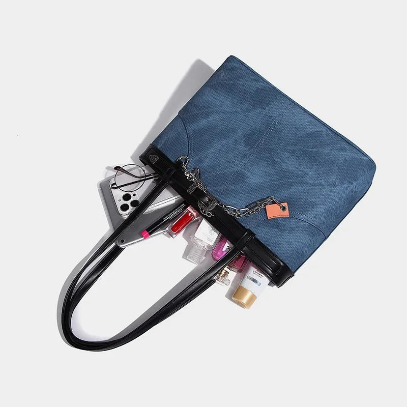 Women's Handbags Large Capacity Lightweight Versatile Retro Denim Hot Girl Shoulder Tote Bag
