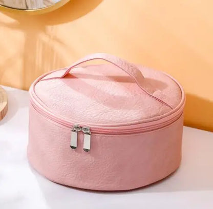 Women's Handheld Stereoscopic Black Cylindrical Pink Beign Bag