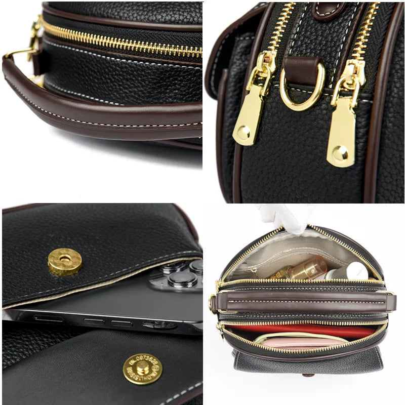 Women's High Quality Leather Shoulder Crossbody Bag Fashion Small Tote Sac Luxury Ladies Handbag 2023 Trend Female Messenger Bag