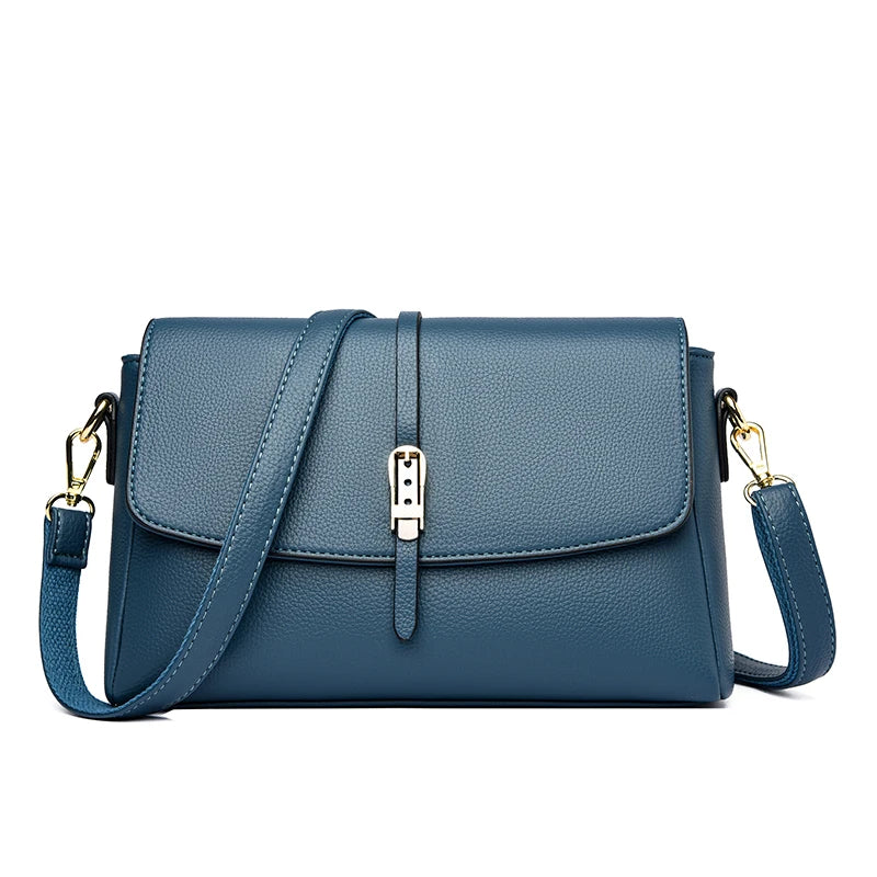 Women's High Quality PU Leather Flap Shoulder Bags 2023 Ladies Designer Retro Casual Small Square Bags Simple Diagonal Handbags