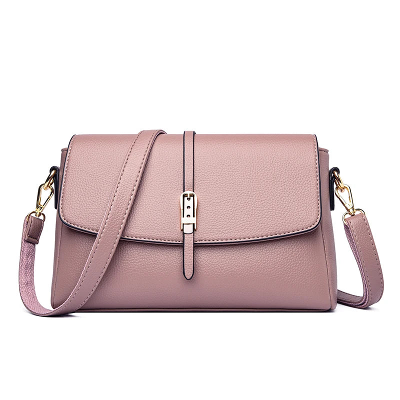 Women's High Quality PU Leather Flap Shoulder Bags 2023 Ladies Designer Retro Casual Small Square Bags Simple Diagonal Handbags