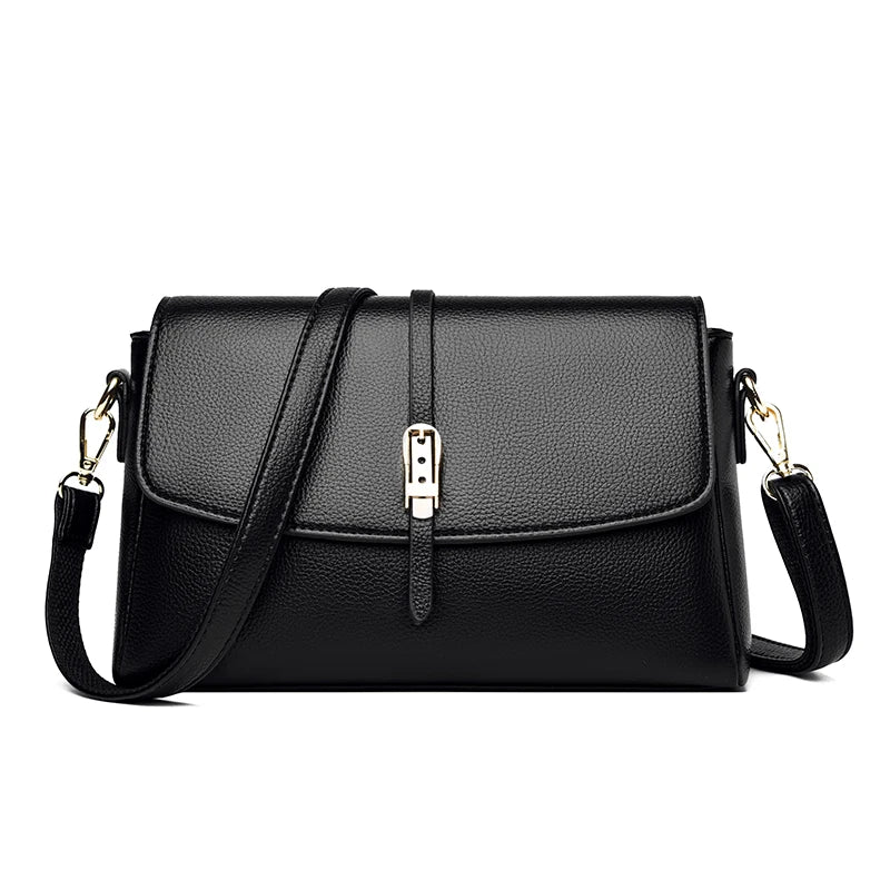 Women's High Quality PU Leather Flap Shoulder Bags 2023 Ladies Designer Retro Casual Small Square Bags Simple Diagonal Handbags