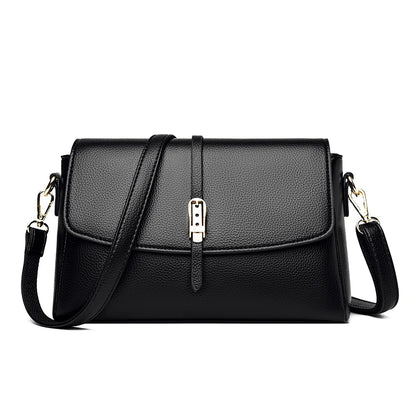 Women's High Quality PU Leather Flap Shoulder Bags 2023 Ladies Designer Retro Casual Small Square Bags Simple Diagonal Handbags