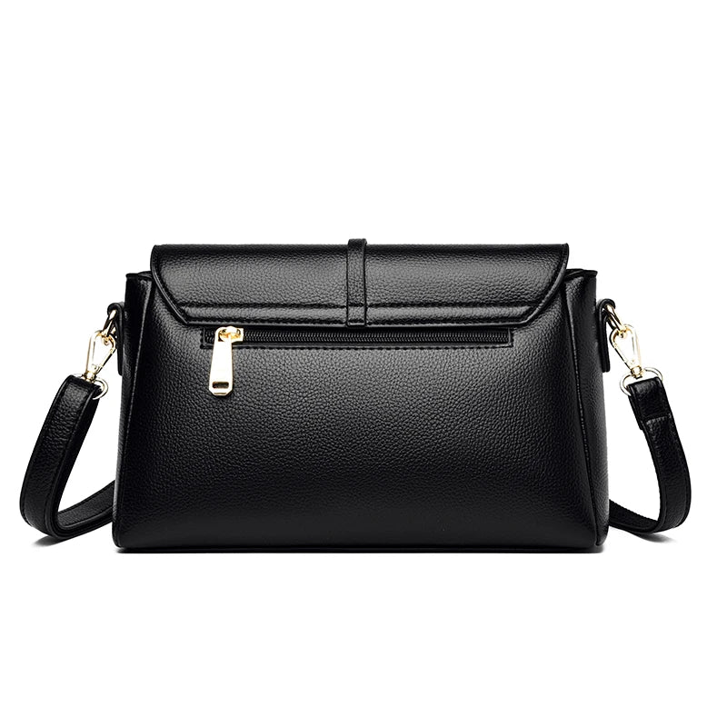 Women's High Quality PU Leather Flap Shoulder Bags 2023 Ladies Designer Retro Casual Small Square Bags Simple Diagonal Handbags