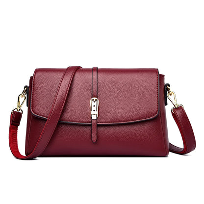 Women's High Quality PU Leather Flap Shoulder Bags 2023 Ladies Designer Retro Casual Small Square Bags Simple Diagonal Handbags