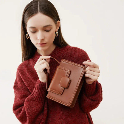 Women's High-end Genuine Leather Messenger New Cute One-shoulder Small Texture Niche Fashion Handbags Underarm Bag