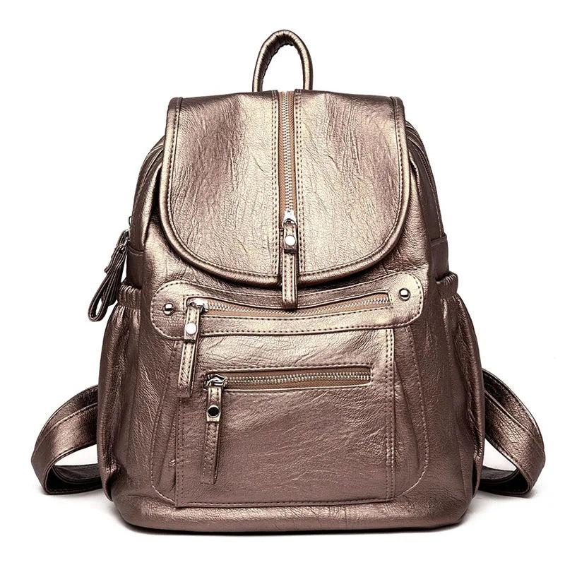 Women's High-quality Leather Backpack Vintage Women's Shoulder Bags Women's Travel Backpack Backpacks women's Schoolbags 2024