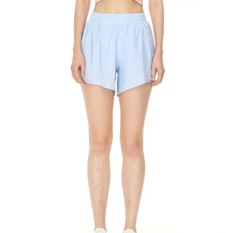 Women's Hot Sporty Shorts With Running Shorts Fake Two Pieces Pants 4”