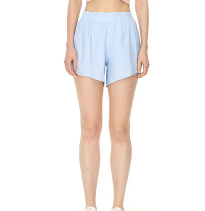Women's Hot Sporty Shorts With Running Shorts Fake Two Pieces Pants 4”