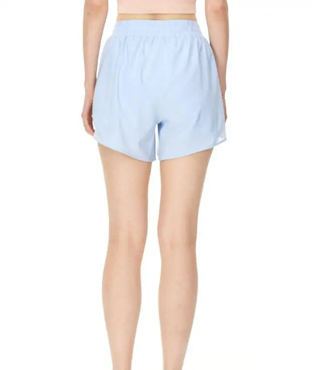 Women's Hot Sporty Shorts With Running Shorts Fake Two Pieces Pants 4”