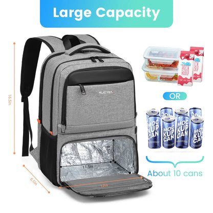 Women's Insulated Cooler Lunch Box 15.6 Inch Shielded Laptop Backpack with USB for Work Travel Picnic