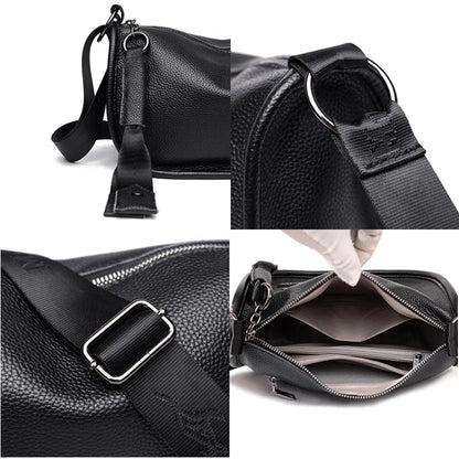 Women's Large Capacity Genuine Leather Shoulder Messenger Bags Luxury Cowhide Women Handbags Designer Female Crossbody Tote Sac