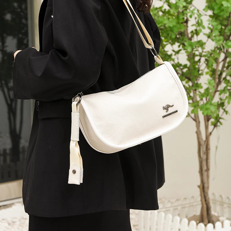 Women's Large Capacity Genuine Leather Shoulder Messenger Bags Luxury Cowhide Women Handbags Designer Female Crossbody Tote Sac