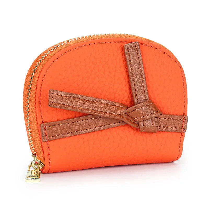 Women's Leather High Texture Zipper Holder 2024 New Color Contrast Multi-card Slot Credit Card Coin Purse