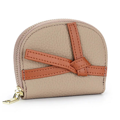 Women's Leather High Texture Zipper Holder 2024 New Color Contrast Multi-card Slot Credit Card Coin Purse
