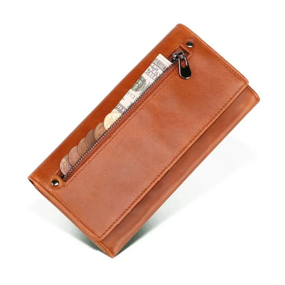 Women's Leather Wallet Multi-card Long Coin Purses Multi-function Madam Mobile Phone Money Clip High Capacity Fashion