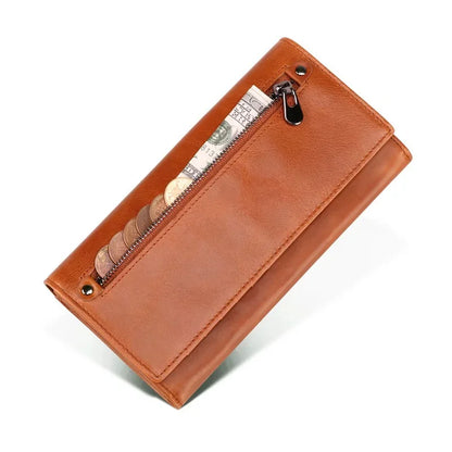 Women's Leather Wallet Multi-card Long Coin Purses Multi-function Madam Mobile Phone Money Clip High Capacity Fashion