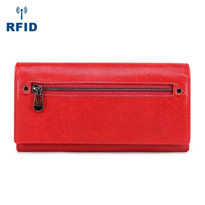 Women's Leather Wallet Multi-card Long Coin Purses Multi-function Madam Mobile Phone Money Clip High Capacity Fashion