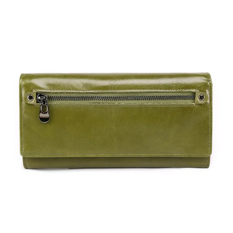 Women's Leather Wallet Multi-card Long Coin Purses Multi-function Madam Mobile Phone Money Clip High Capacity Fashion