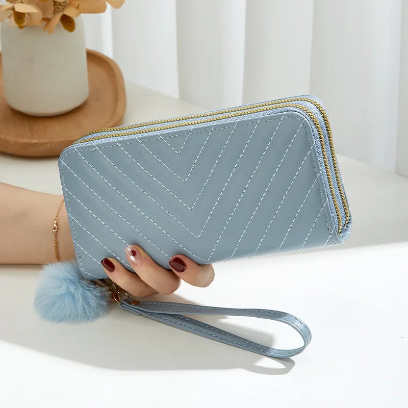 Women's Leather Wallet Woman Luxury Long Wallets Fashion Women Purses Money Bags Handbags Womens Purse Cards Holder