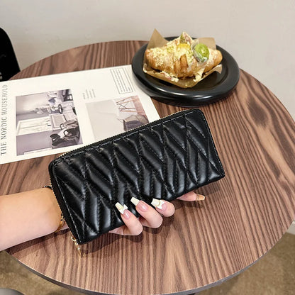 Women's Leather Wallet Woman Luxury Long Wallets Fashion Women Purses Money Bags Handbags Womens Purse Cards Holder