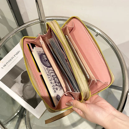 Women's Leather Wallet Woman Luxury Long Wallets Fashion Women Purses Money Bags Handbags Womens Purse Cards Holder
