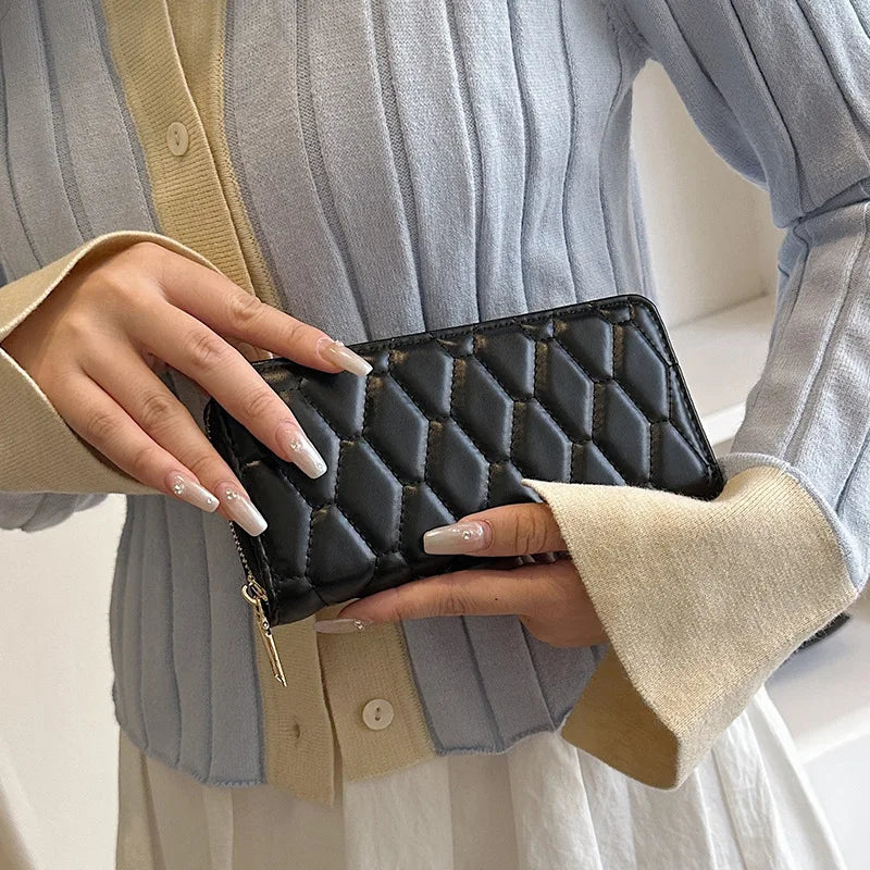 Women's Leather Wallet Woman Luxury Long Wallets Fashion Women Purses Money Bags Handbags Womens Purse Cards Holder