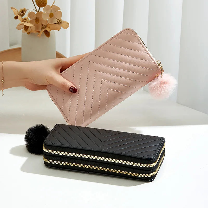 Women's Leather Wallet Woman Luxury Long Wallets Fashion Women Purses Money Bags Handbags Womens Purse Cards Holder