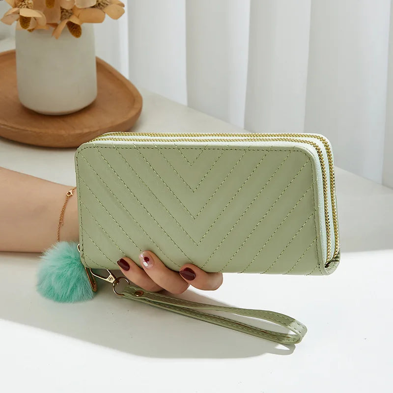 Women's Leather Wallet Woman Luxury Long Wallets Fashion Women Purses Money Bags Handbags Womens Purse Cards Holder