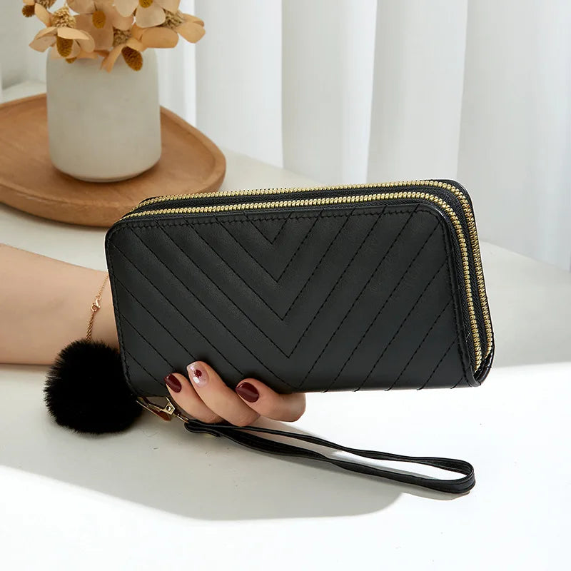 Women's Leather Wallet Woman Luxury Long Wallets Fashion Women Purses Money Bags Handbags Womens Purse Cards Holder