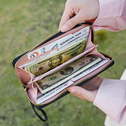 Women's Leather Wallet Woman Luxury Long Wallets Fashion Women Purses Money Bags Handbags Womens Purse Cards Holder