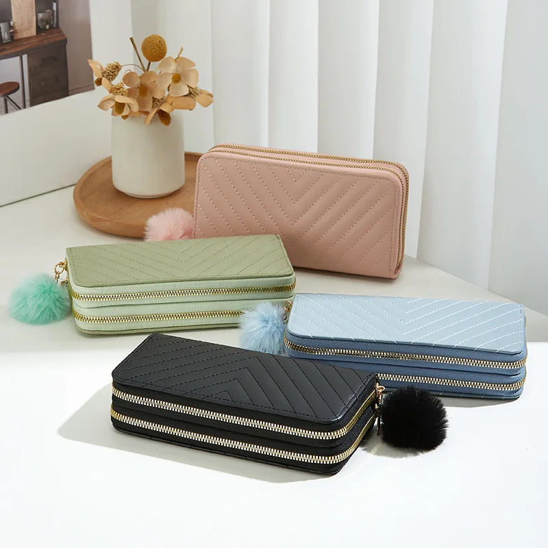 Women's Leather Wallet Woman Luxury Long Wallets Fashion Women Purses Money Bags Handbags Womens Purse Cards Holder